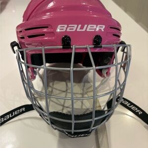 Bauer Pink Hockey Helmet with Certification